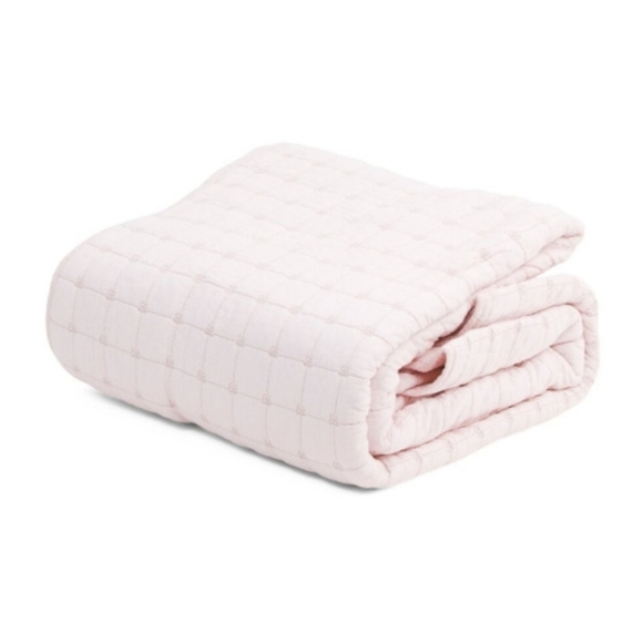 SHABBY CHIC Bow Quilt Peach Multi Twin Set - Picture 2 of 3